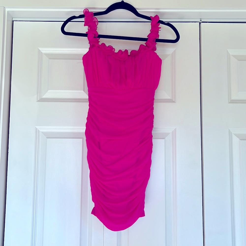 Hello Molly In On A Secret Hot Pink Mini Dress